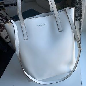 White soft leather Michael Kors tote